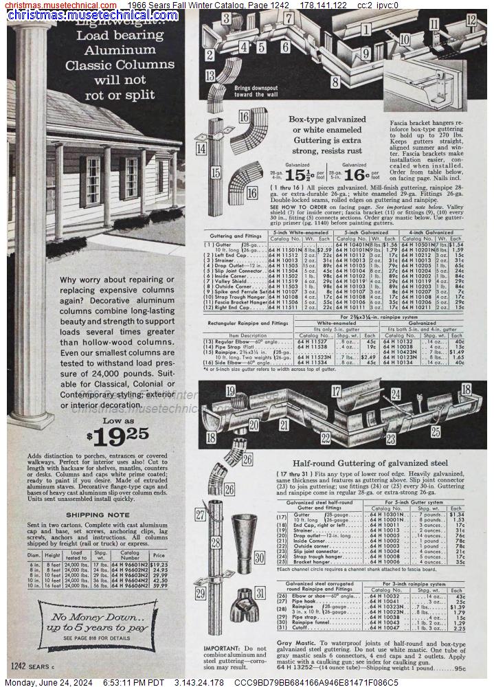 1966 Sears Fall Winter Catalog, Page 1242