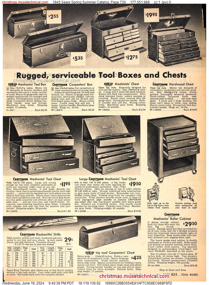 1945 Sears Spring Summer Catalog, Page 735