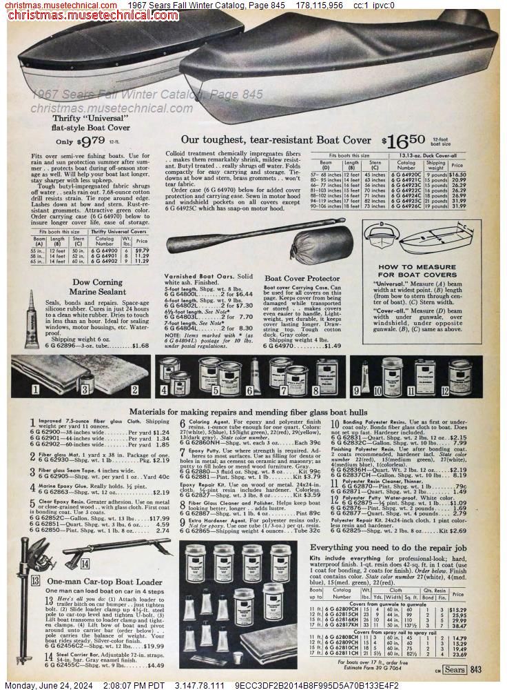 1967 Sears Fall Winter Catalog, Page 845