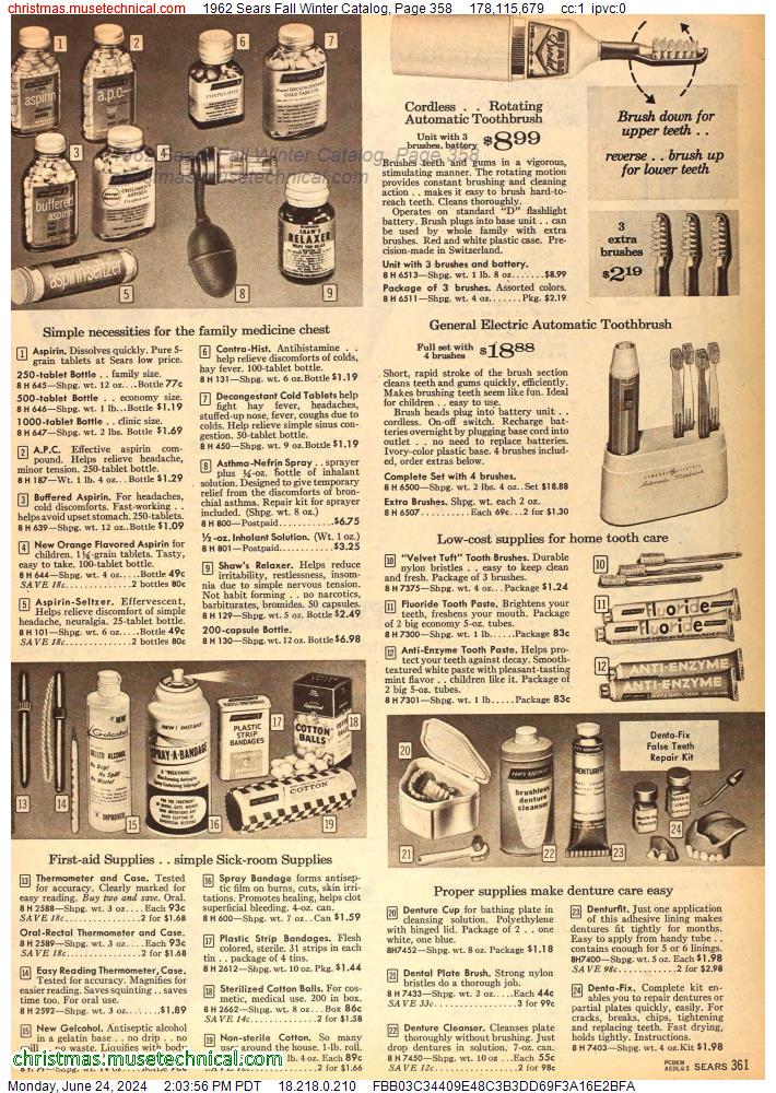 1962 Sears Fall Winter Catalog, Page 358
