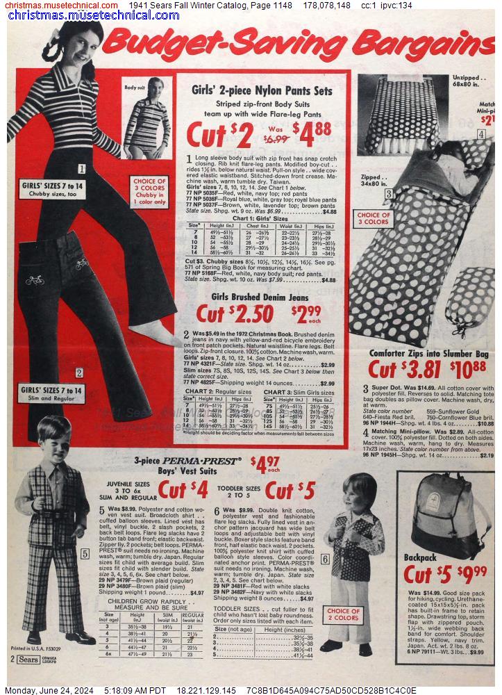 1941 Sears Fall Winter Catalog, Page 1148
