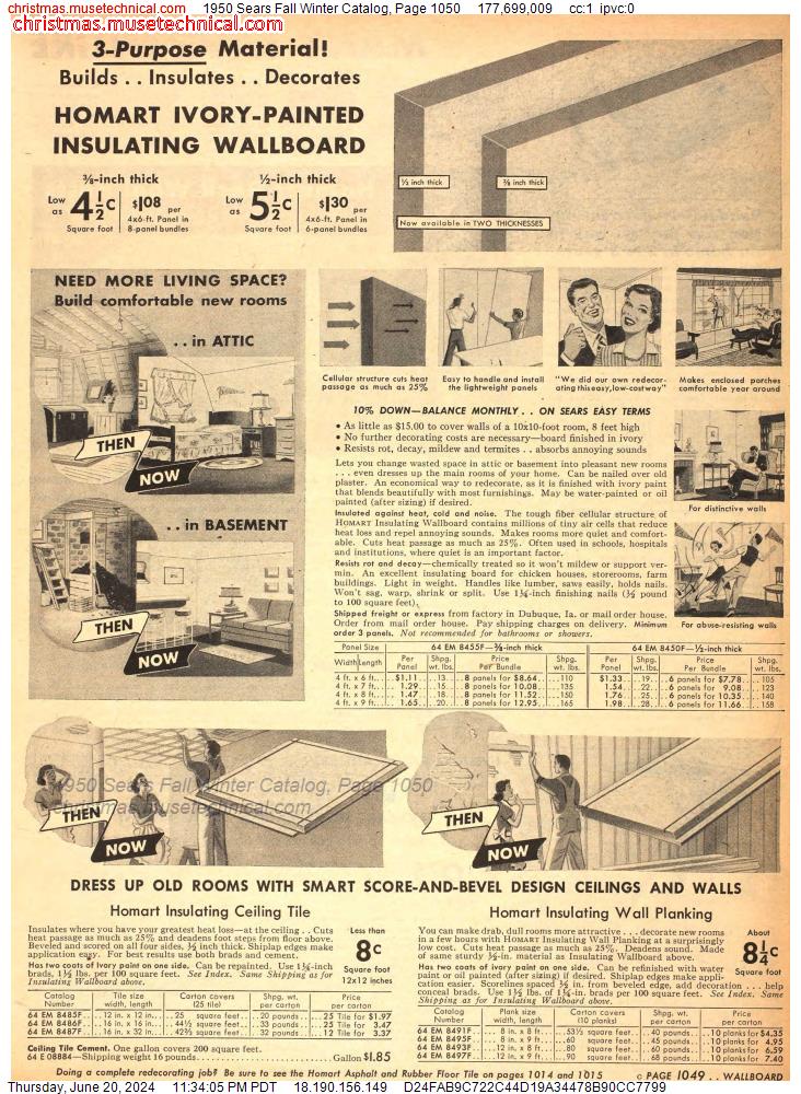 1950 Sears Fall Winter Catalog, Page 1050