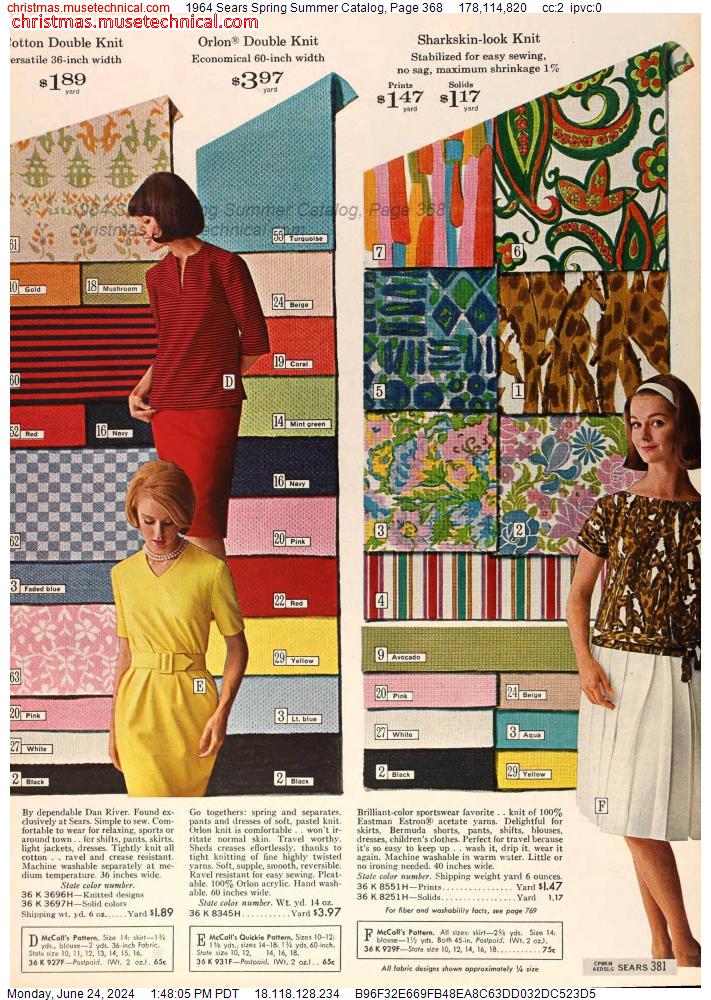 1964 Sears Spring Summer Catalog, Page 368