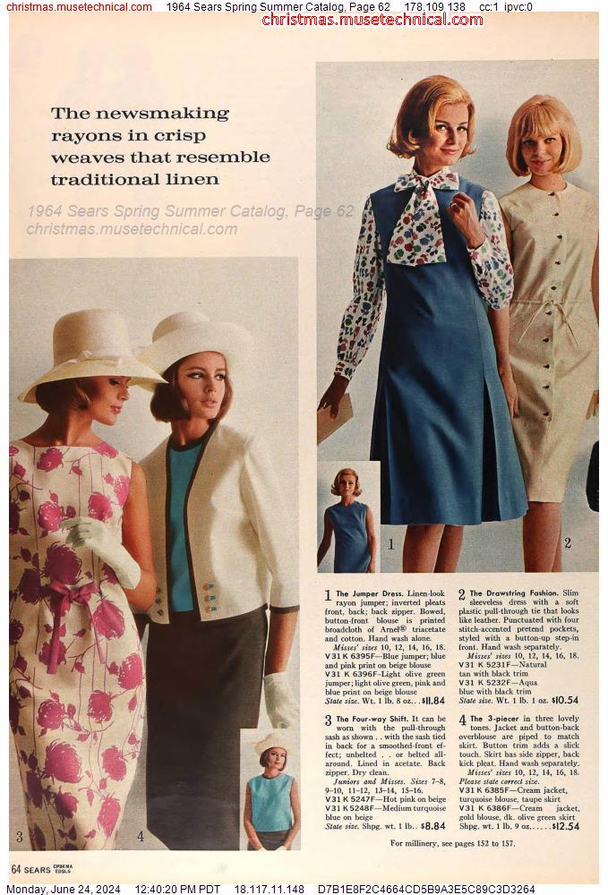 1964 Sears Spring Summer Catalog, Page 62