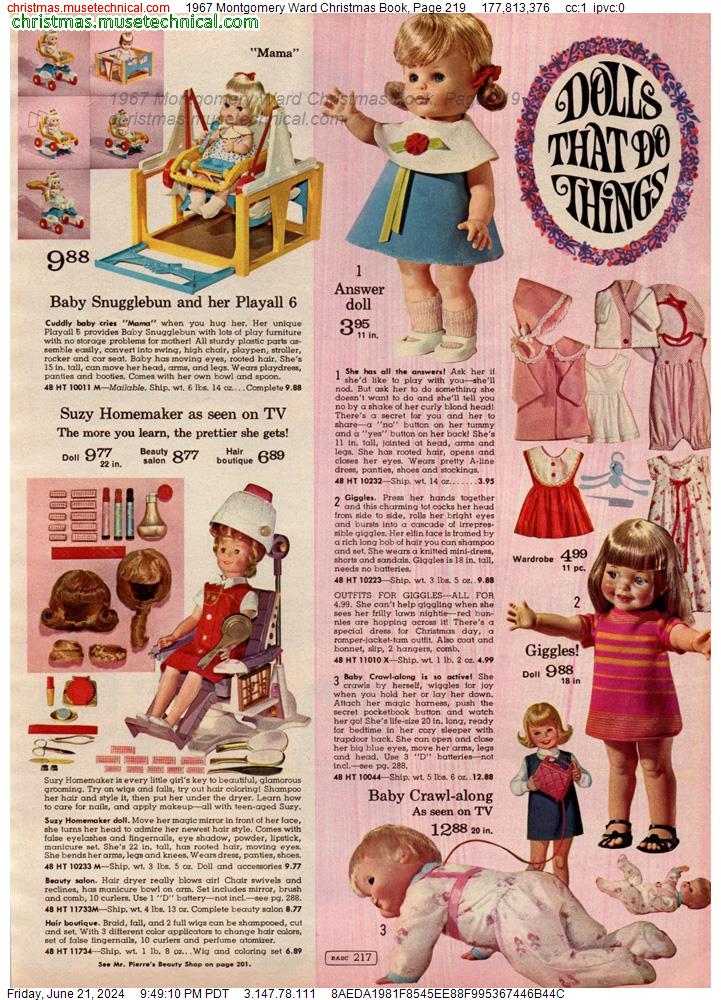 1967 Montgomery Ward Christmas Book, Page 219