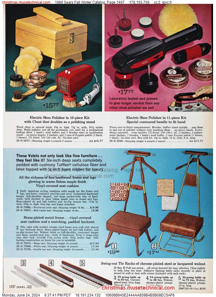 1966 Sears Fall Winter Catalog, Page 1497