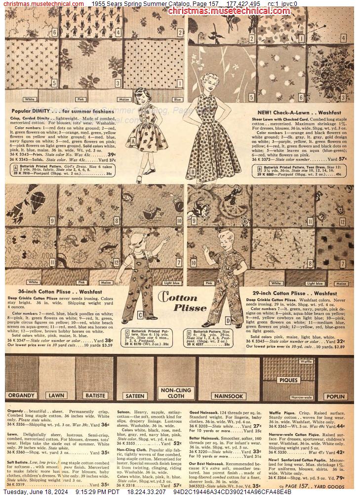 1955 Sears Spring Summer Catalog, Page 157