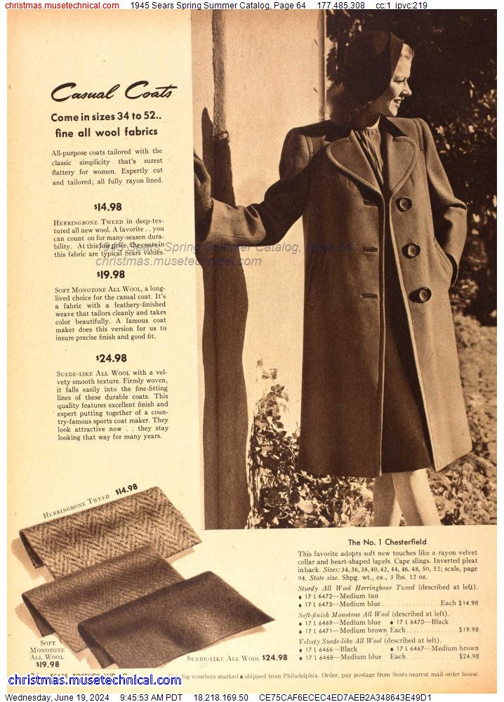 1945 Sears Spring Summer Catalog, Page 64