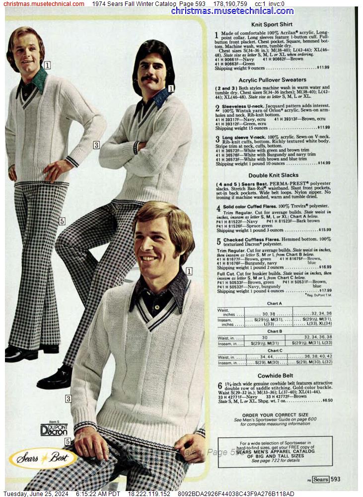 1974 Sears Fall Winter Catalog, Page 593