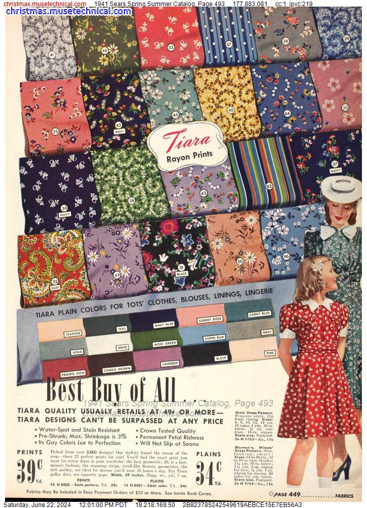 1941 Sears Spring Summer Catalog, Page 493