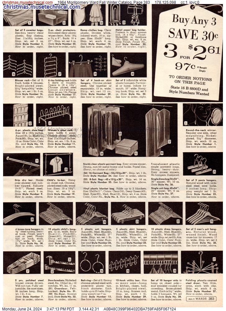 1964 Montgomery Ward Fall Winter Catalog, Page 383