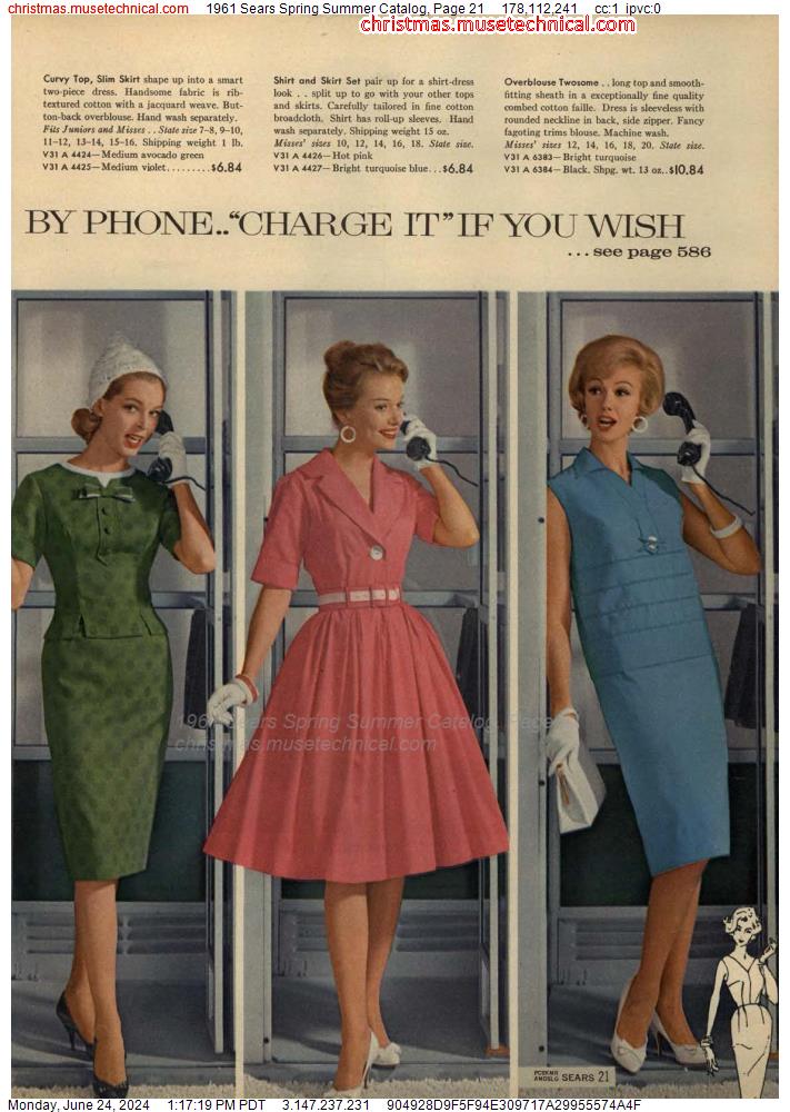 1961 Sears Spring Summer Catalog, Page 21
