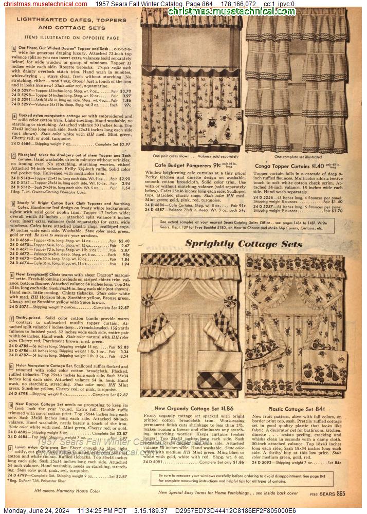 1957 Sears Fall Winter Catalog, Page 864