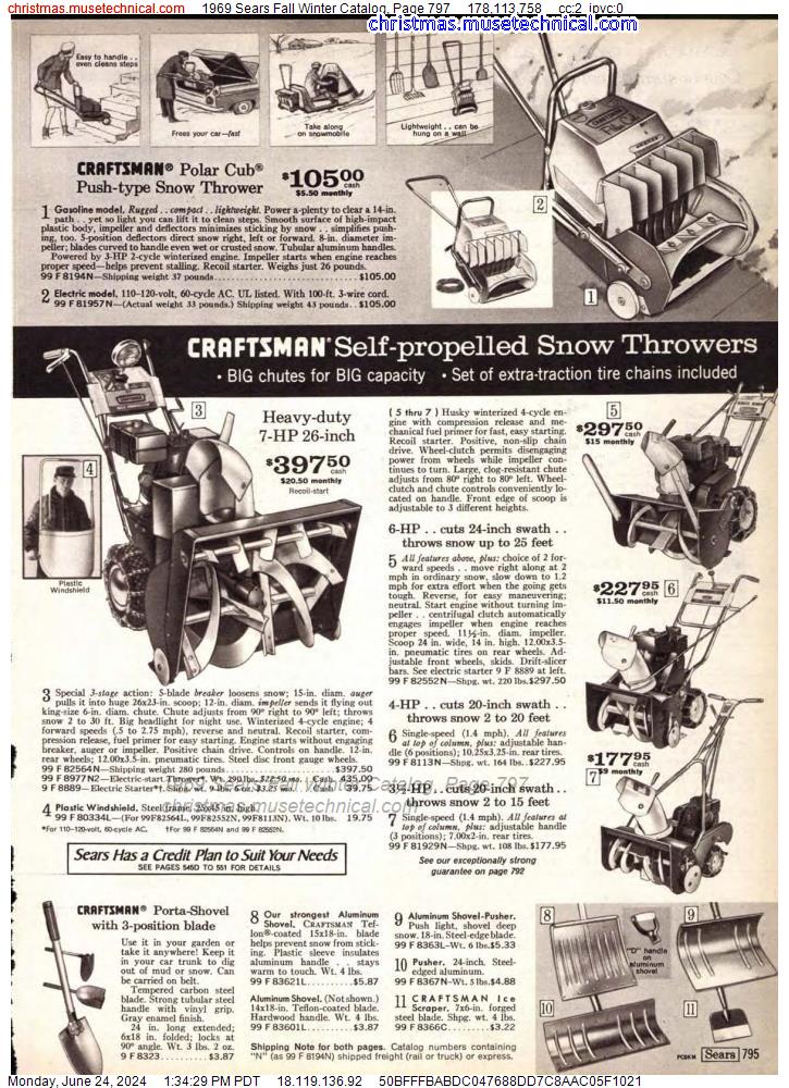 1969 Sears Fall Winter Catalog, Page 797