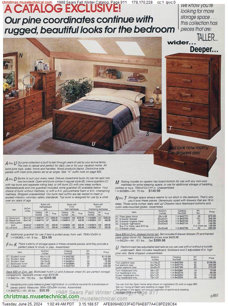 1988 Sears Fall Winter Catalog, Page 911