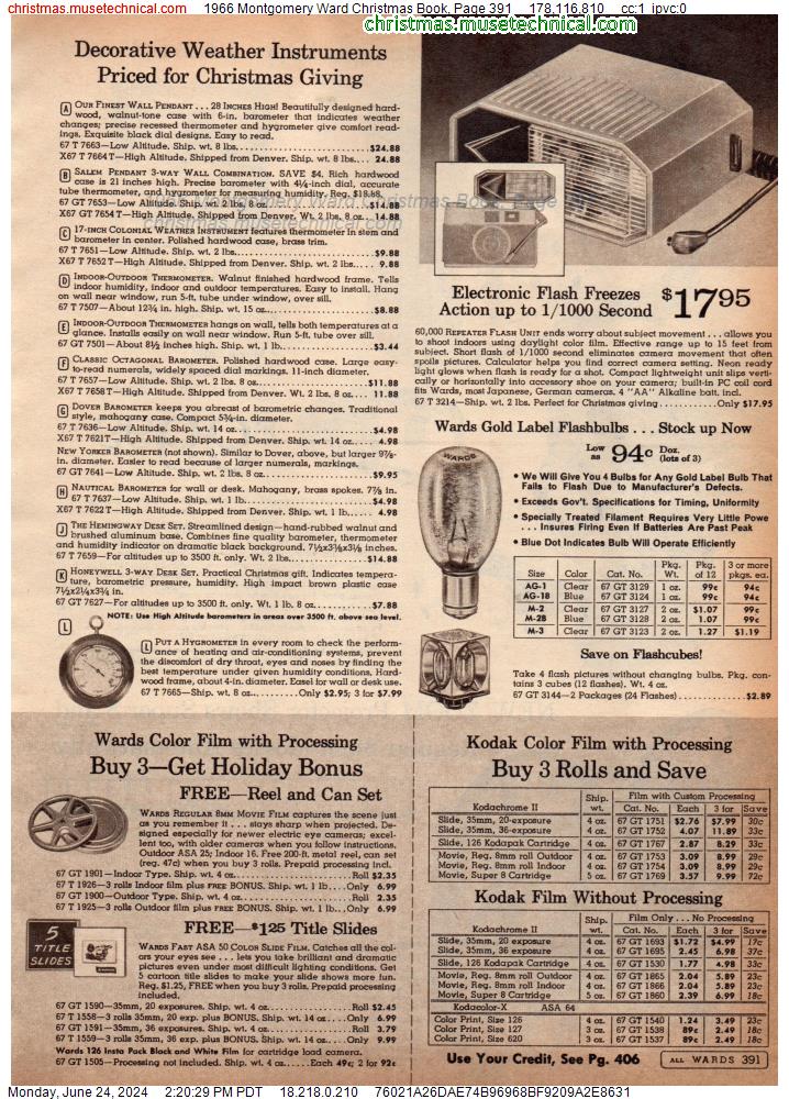 1966 Montgomery Ward Christmas Book, Page 391