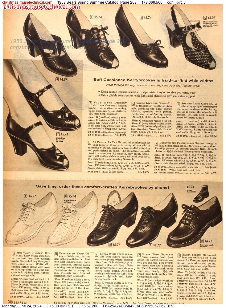 1958 Sears Spring Summer Catalog, Page 208