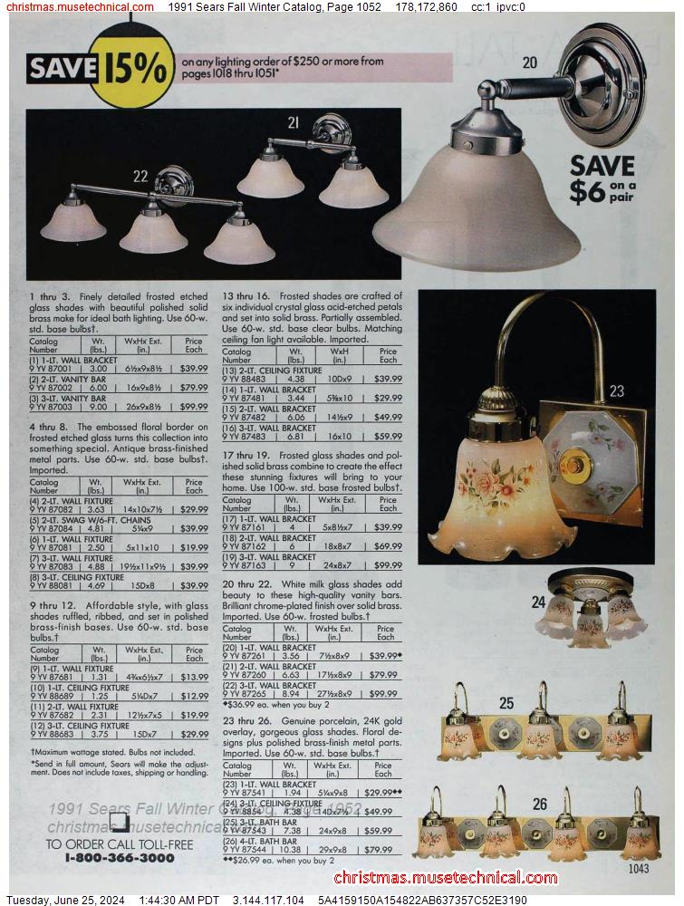 1991 Sears Fall Winter Catalog, Page 1052