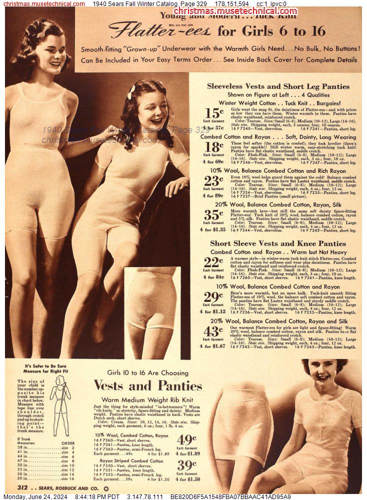1940 Sears Fall Winter Catalog, Page 329