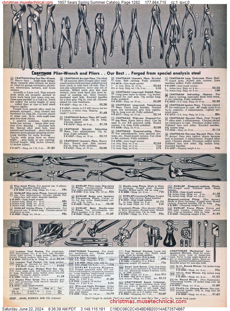 1957 Sears Spring Summer Catalog, Page 1262