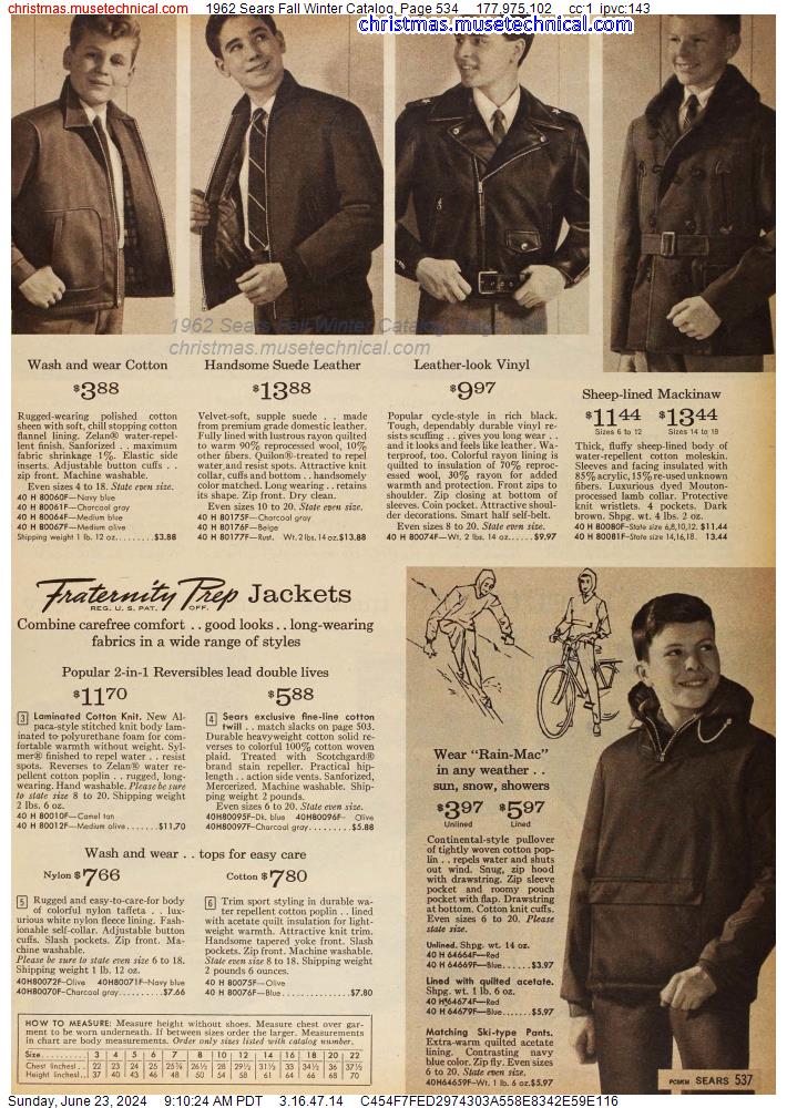 1962 Sears Fall Winter Catalog, Page 534