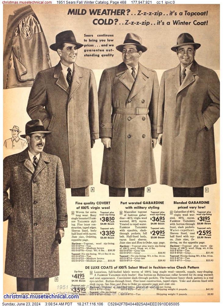 1951 Sears Fall Winter Catalog, Page 468