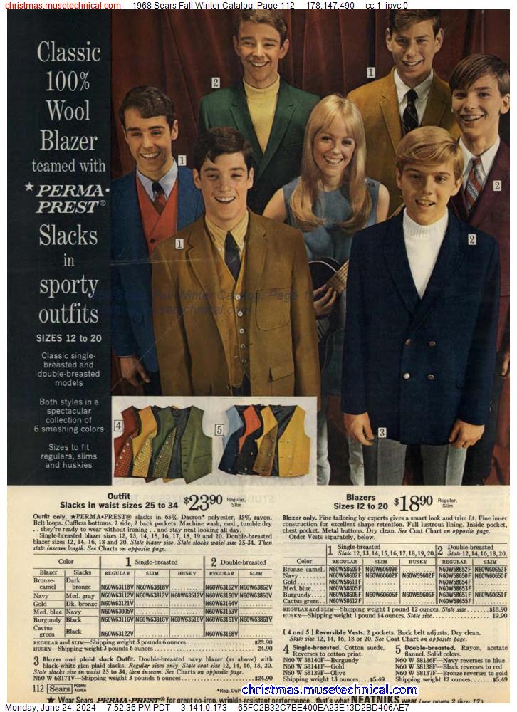 1968 Sears Fall Winter Catalog, Page 112
