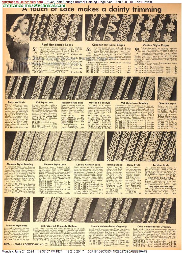 1942 Sears Spring Summer Catalog, Page 542