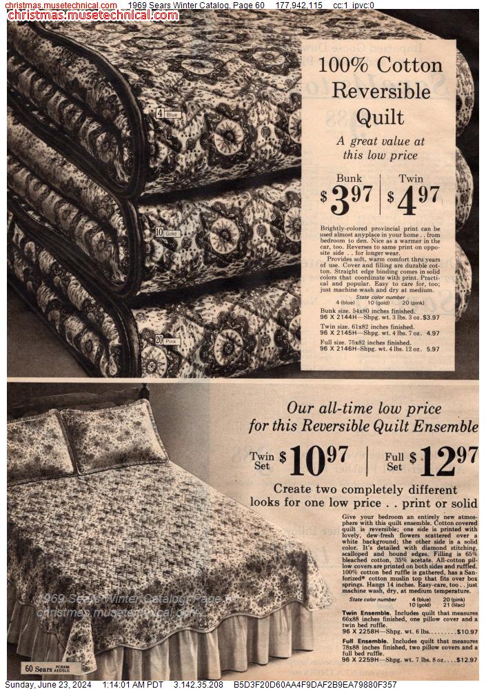 1969 Sears Winter Catalog, Page 60