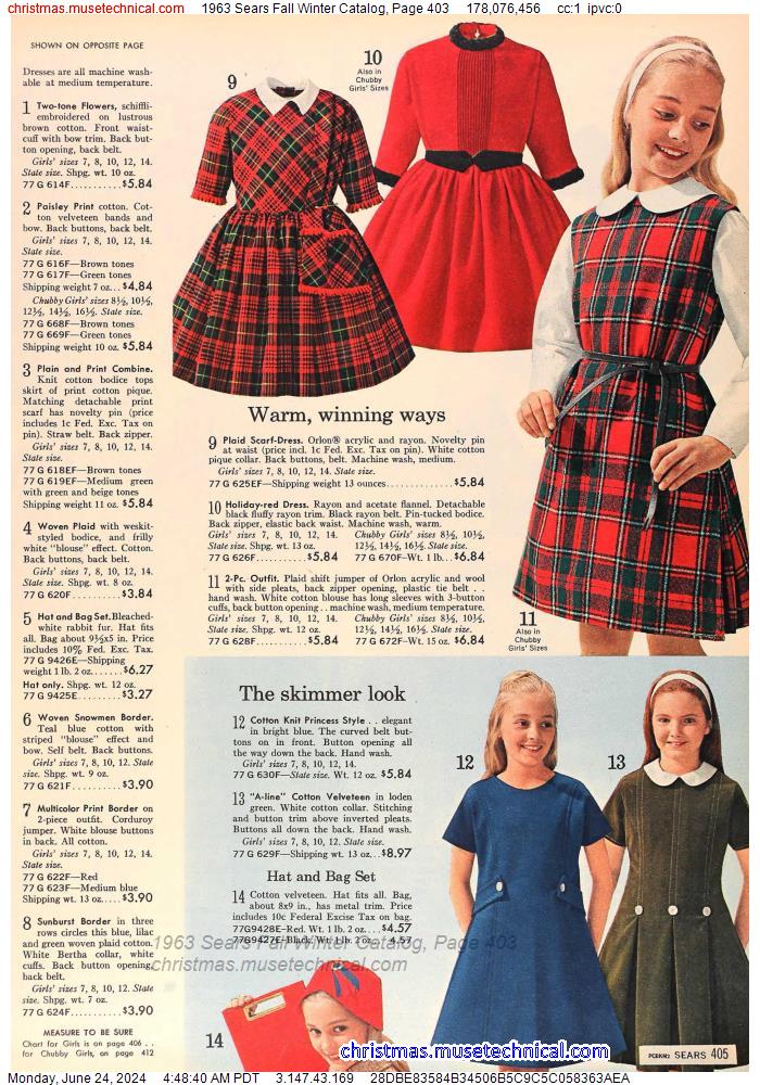 1963 Sears Fall Winter Catalog, Page 403