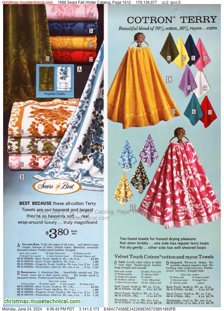 1966 Sears Fall Winter Catalog, Page 1512