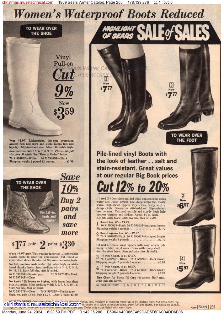 1969 Sears Winter Catalog, Page 205