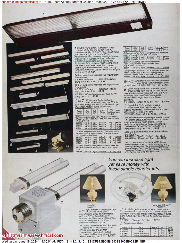 1986 Sears Spring Summer Catalog, Page 922