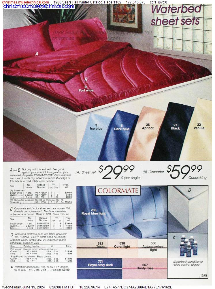 1988 Sears Fall Winter Catalog, Page 1102