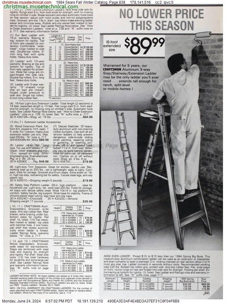 1984 Sears Fall Winter Catalog, Page 838