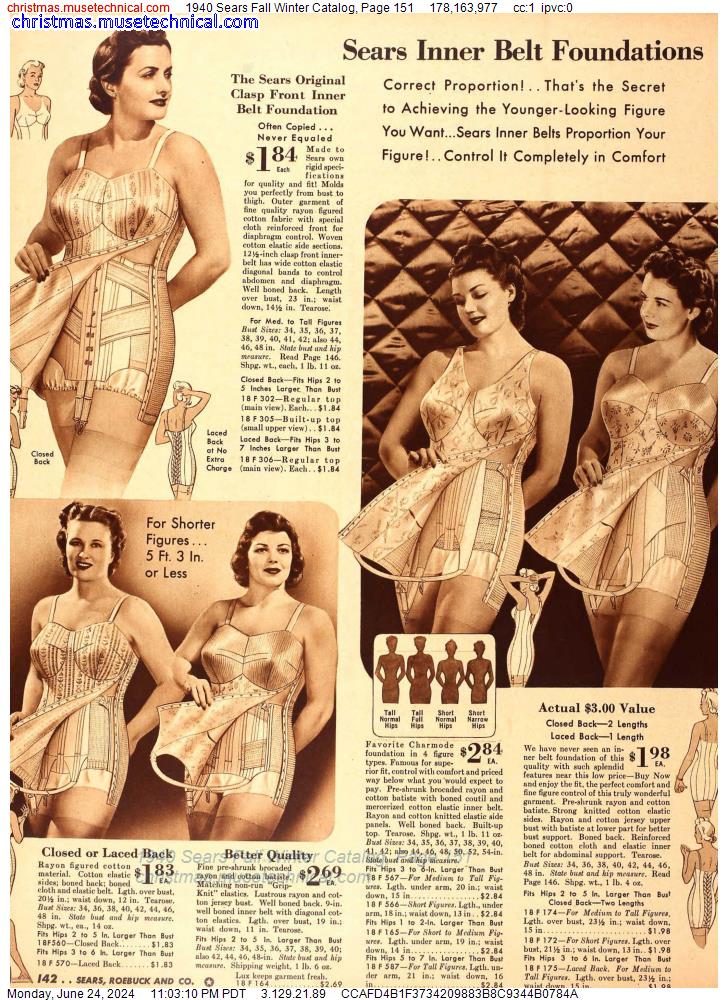 1940 Sears Fall Winter Catalog, Page 151