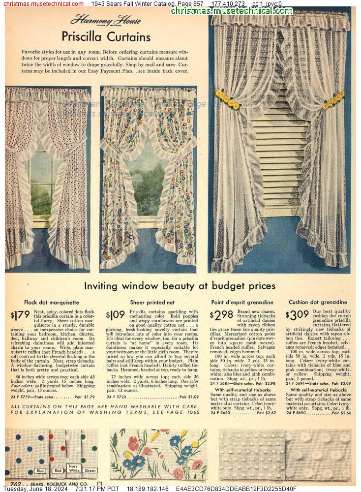 1943 Sears Fall Winter Catalog, Page 857