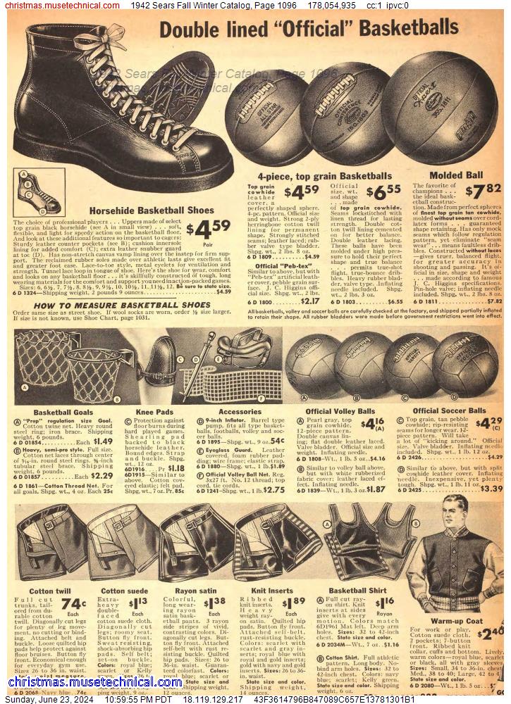 1942 Sears Fall Winter Catalog, Page 1096