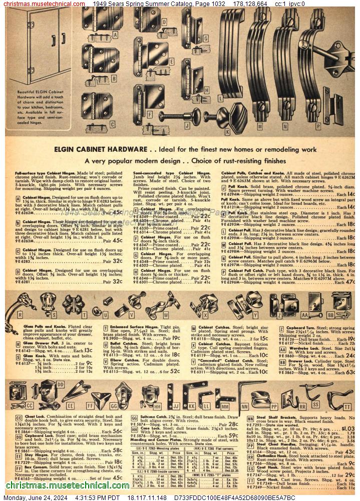1949 Sears Spring Summer Catalog, Page 1032