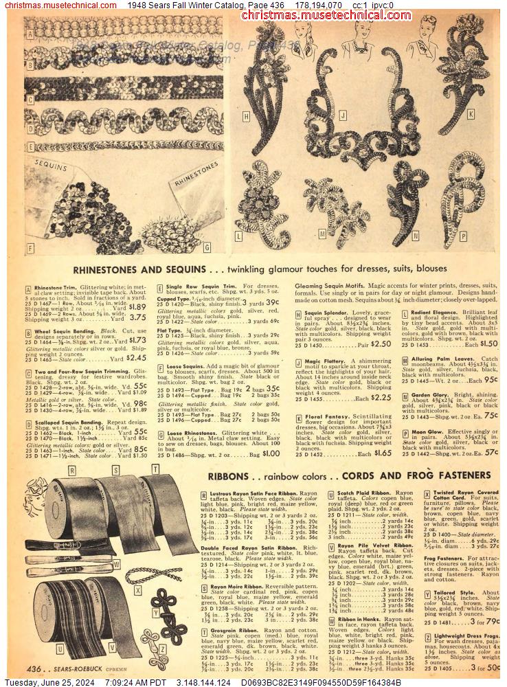 1948 Sears Fall Winter Catalog, Page 436