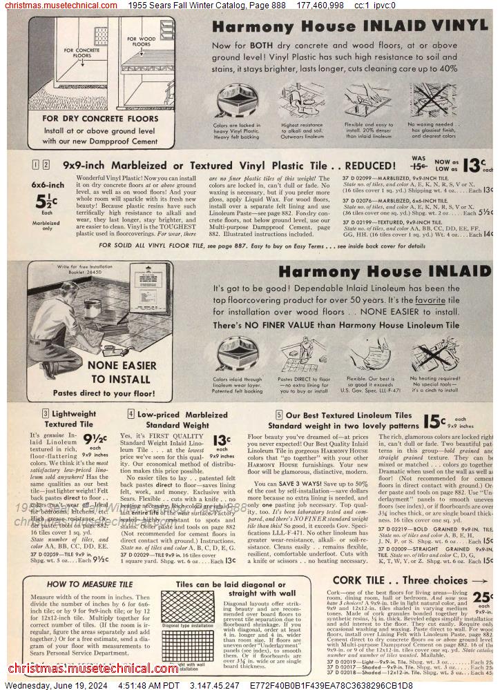 1955 Sears Fall Winter Catalog, Page 888