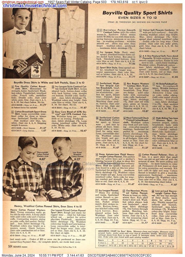 1957 Sears Fall Winter Catalog, Page 503