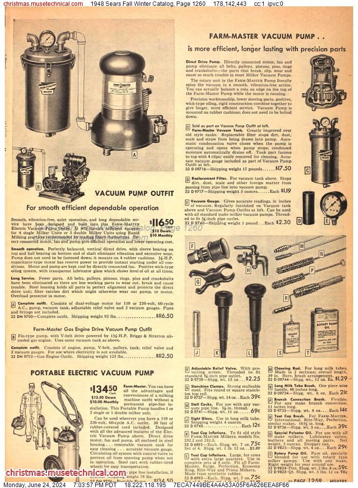 1948 Sears Fall Winter Catalog, Page 1260