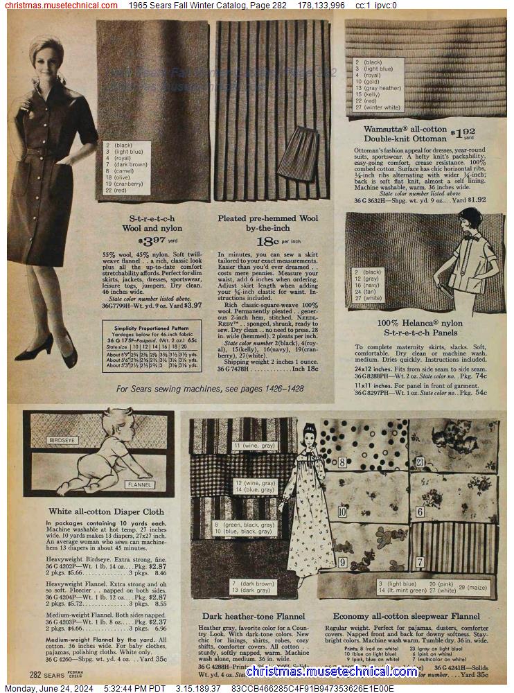1965 Sears Fall Winter Catalog, Page 282