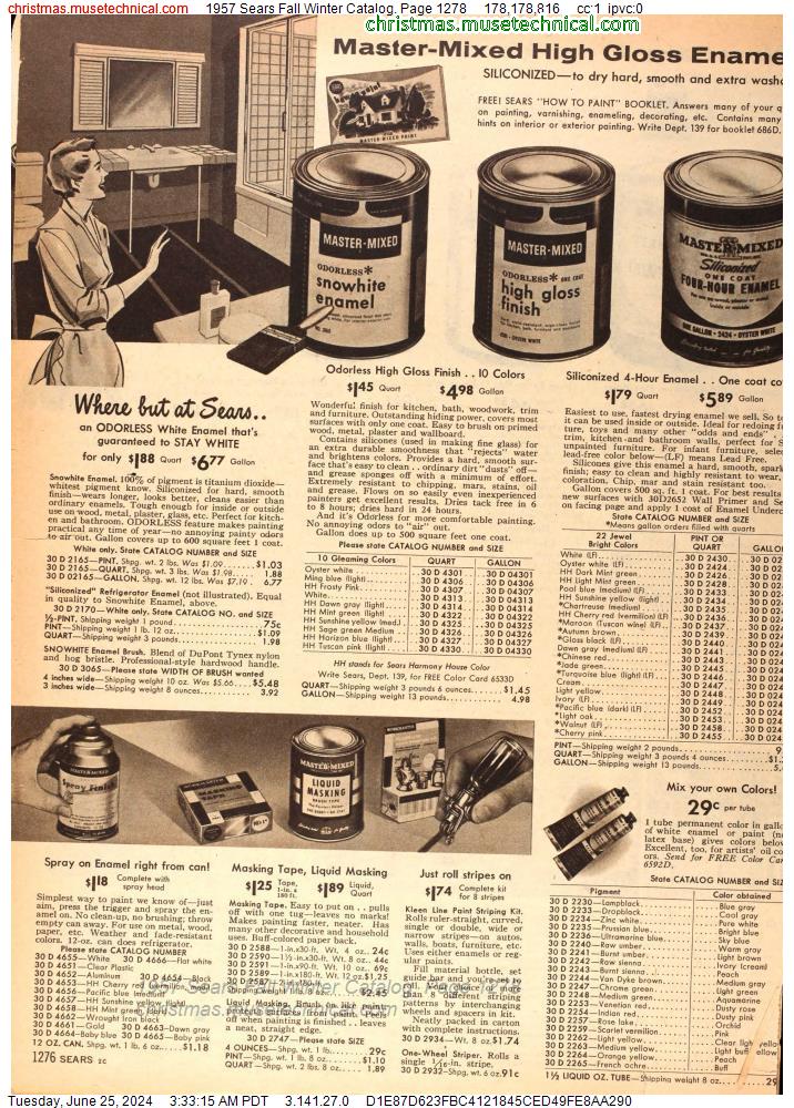 1957 Sears Fall Winter Catalog, Page 1278