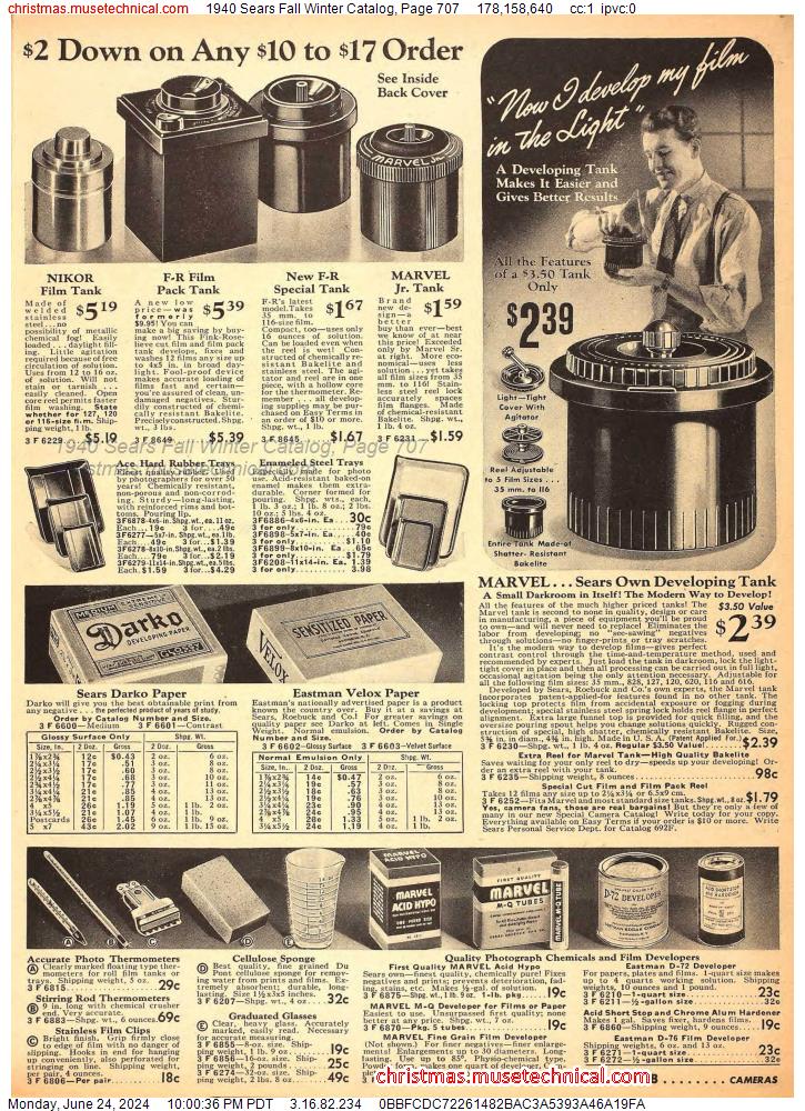 1940 Sears Fall Winter Catalog, Page 707