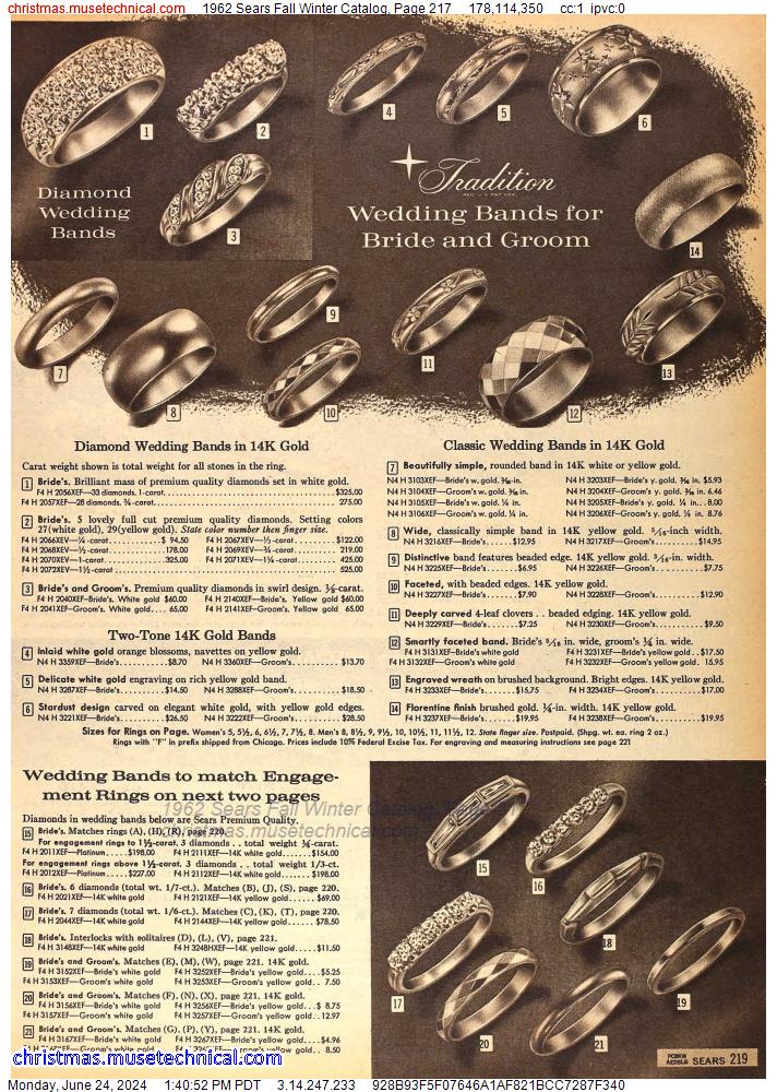 1962 Sears Fall Winter Catalog, Page 217
