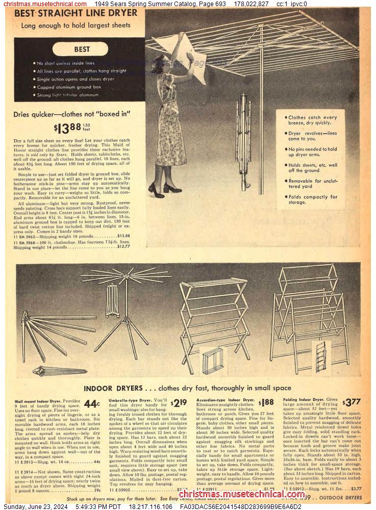 1949 Sears Spring Summer Catalog, Page 693