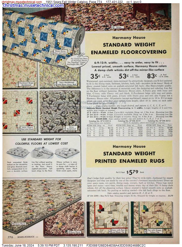 1951 Sears Fall Winter Catalog, Page 774