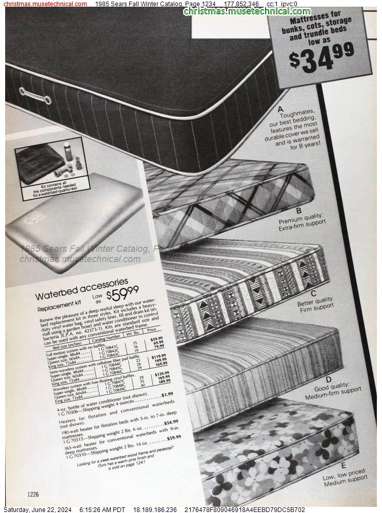 1985 Sears Fall Winter Catalog, Page 1234